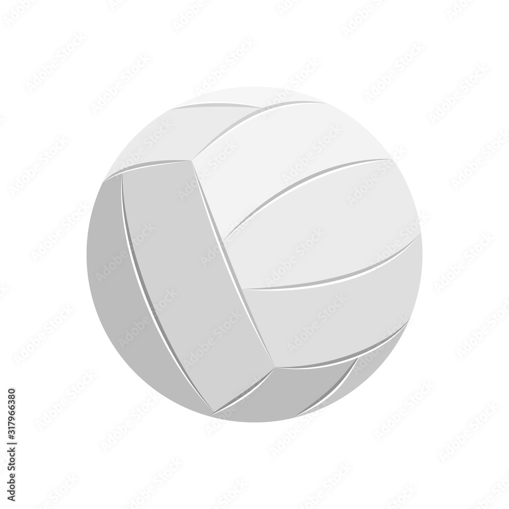 White sports volleyball ball, vector.
