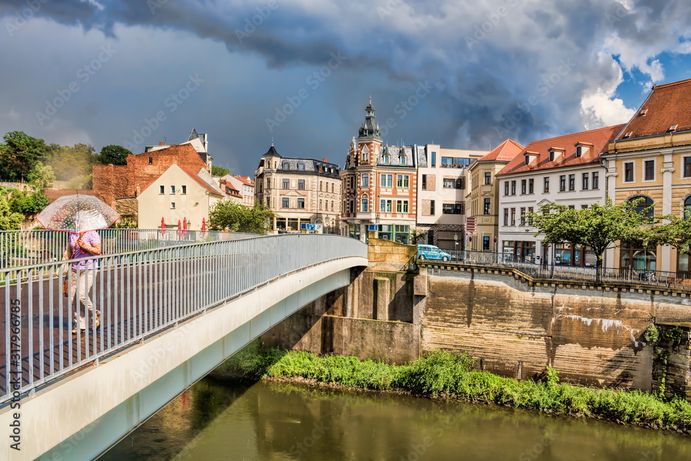 bernburg, deutschland - altstadt mit marktbrücke