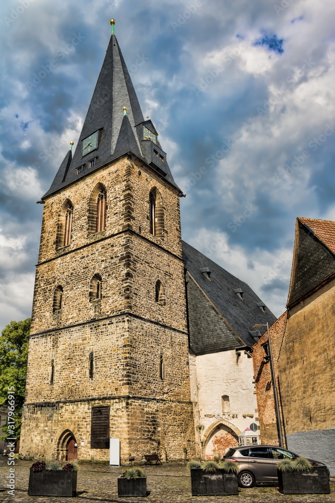 bernburg, deutschland - turm der marienkirche