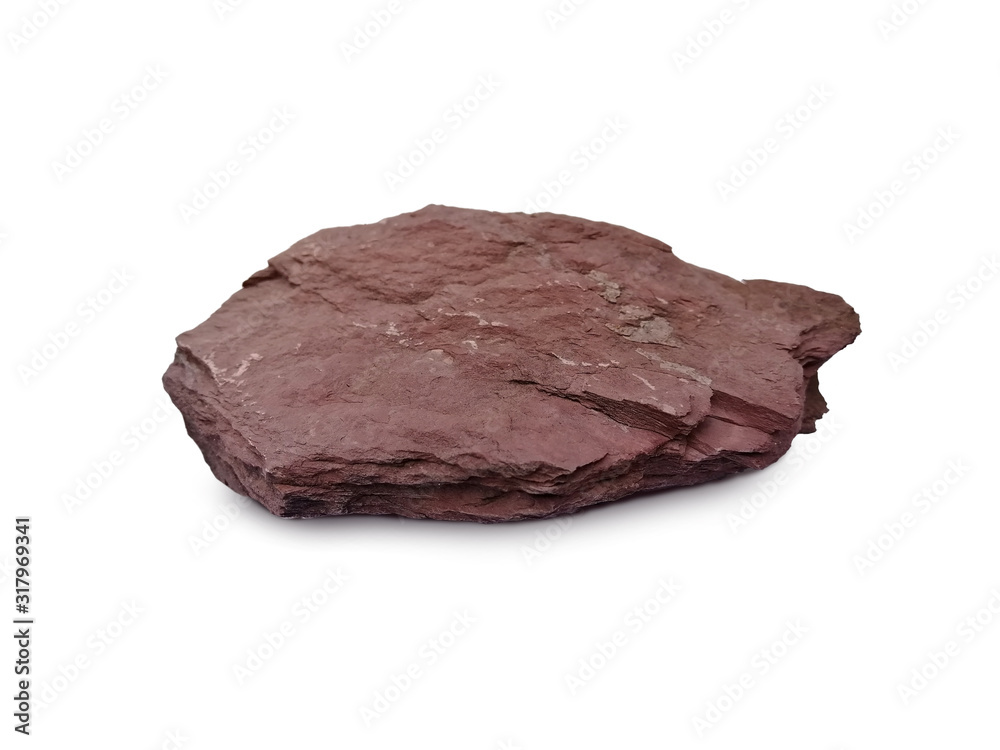 Shale stone on a white background. There is noise and grain caused by the texture of stone. Shale is a fine-grained, clastic sedimentary rock that is a mixture of clay minerals. Shale stone on a white background. There is noise and grain caused by the texture of stone. Shale is a fine-grained, clastic sedimentary rock that is a mixture of clay minerals.