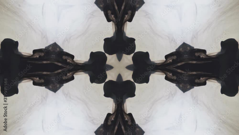 Kaleidoscopic black ink in the water