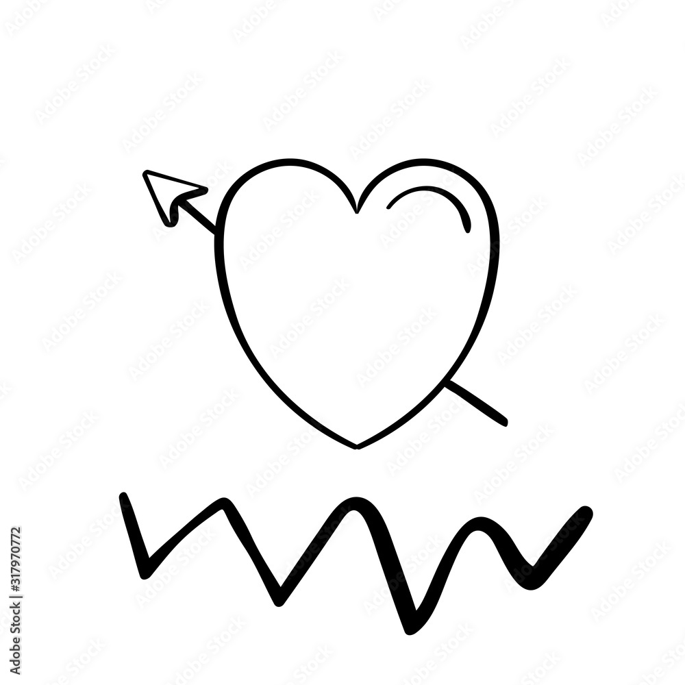 Love Heart graphic design. Isolated on white backgrounds. Coloring page, Coloring book. Contour. Love Heart graphic design. Isolated on white backgrounds. Coloring page, Coloring book. Contour.