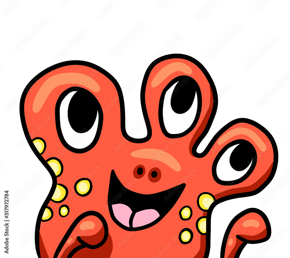 Happy Stylized Waving Alien Happy Stylized Waving Alien