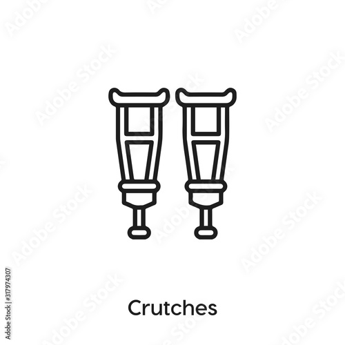 crutches icon vector. crutches symbol sign