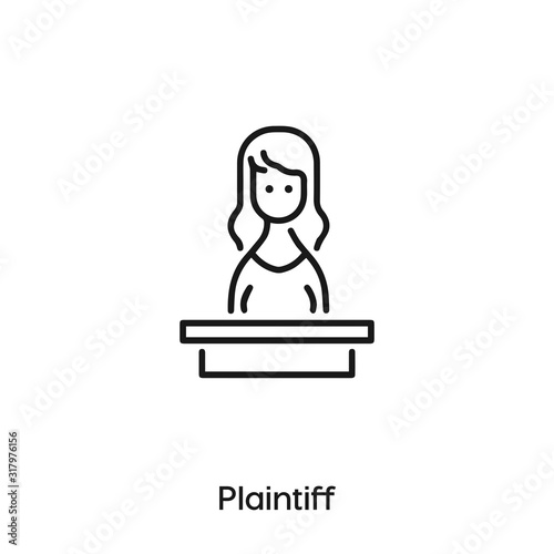 plaintiff icon vector. plaintiff symbol sign