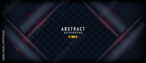 abstract modern dark blue tech with red line background