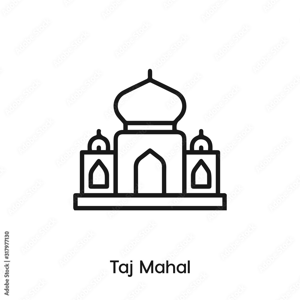 Taj Mahal icon vector. Taj Mahal icon vector symbol illustration. Modern simple vector icon for your design. Taj Mahal icon vector.	