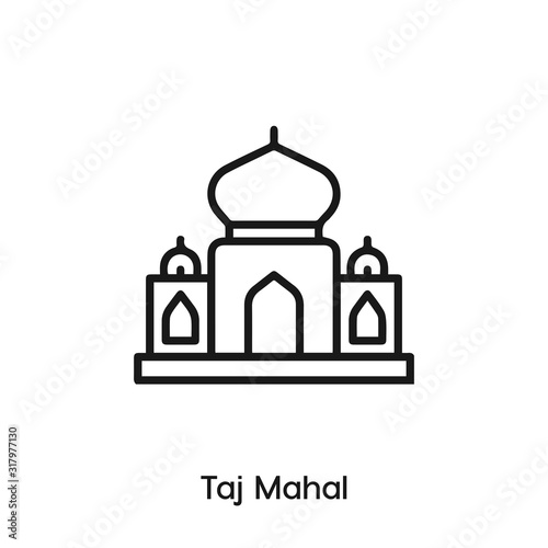 Taj Mahal icon vector. Taj Mahal icon vector symbol illustration. Modern simple vector icon for your design. Taj Mahal icon vector.	