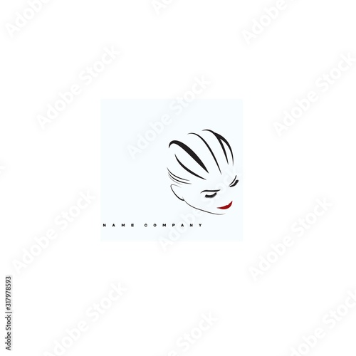  vector illustration, depicting the face of a beautiful woman with long ringlets