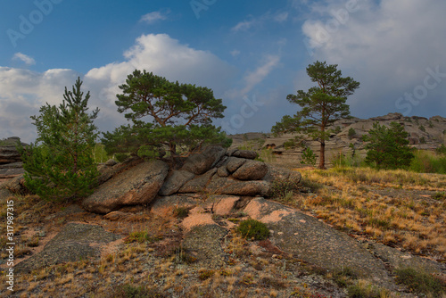 West kazakhstan. Bayanaul natural mountain Park, located in the middle of the endless steppes.
