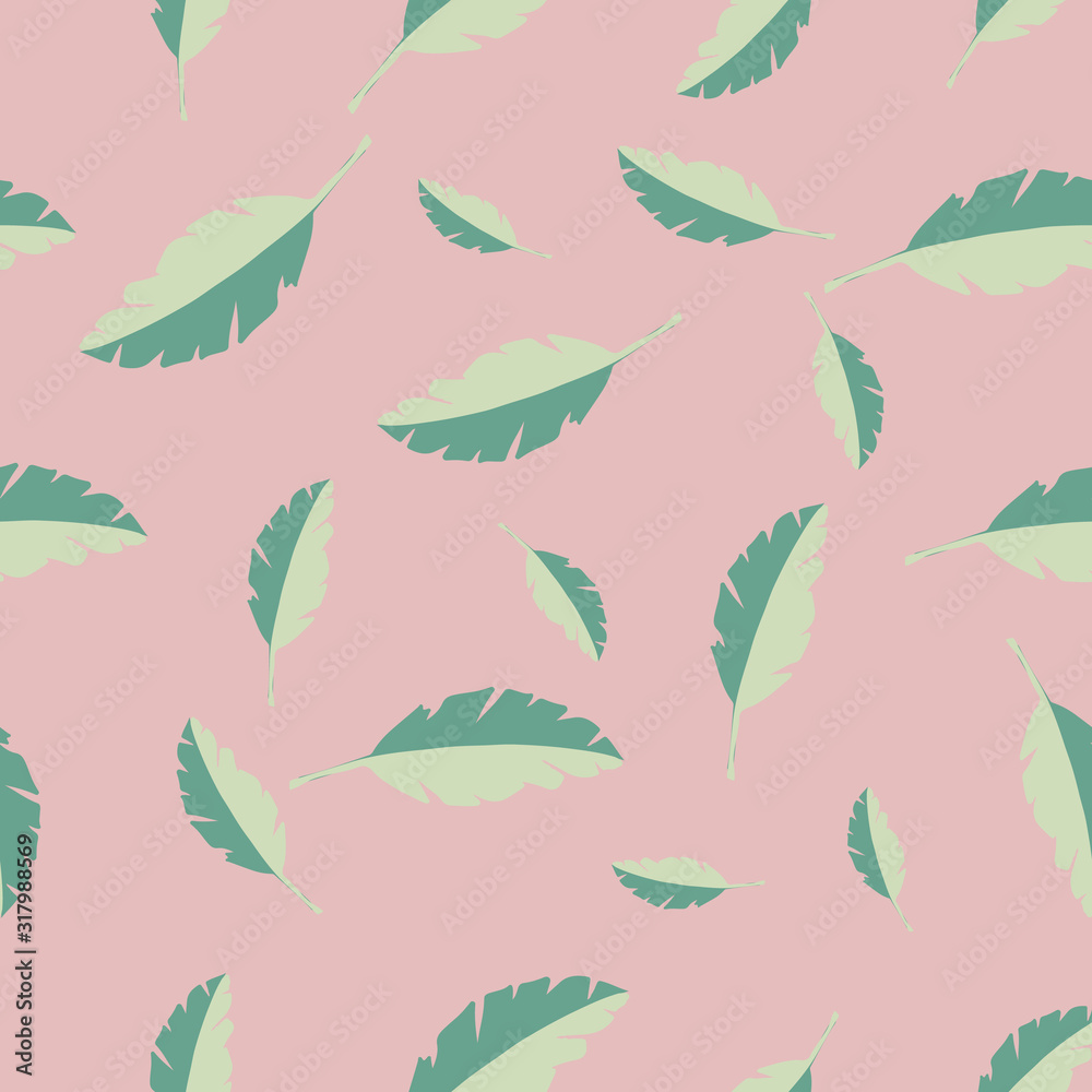 Obraz premium Vector seamless pattern background with palm leaves.