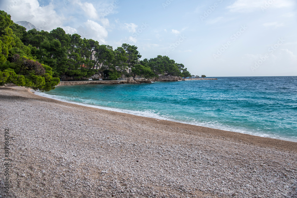 Obraz premium paradise beach in Brela on Makarska riviera, Dalmatia, Croatia