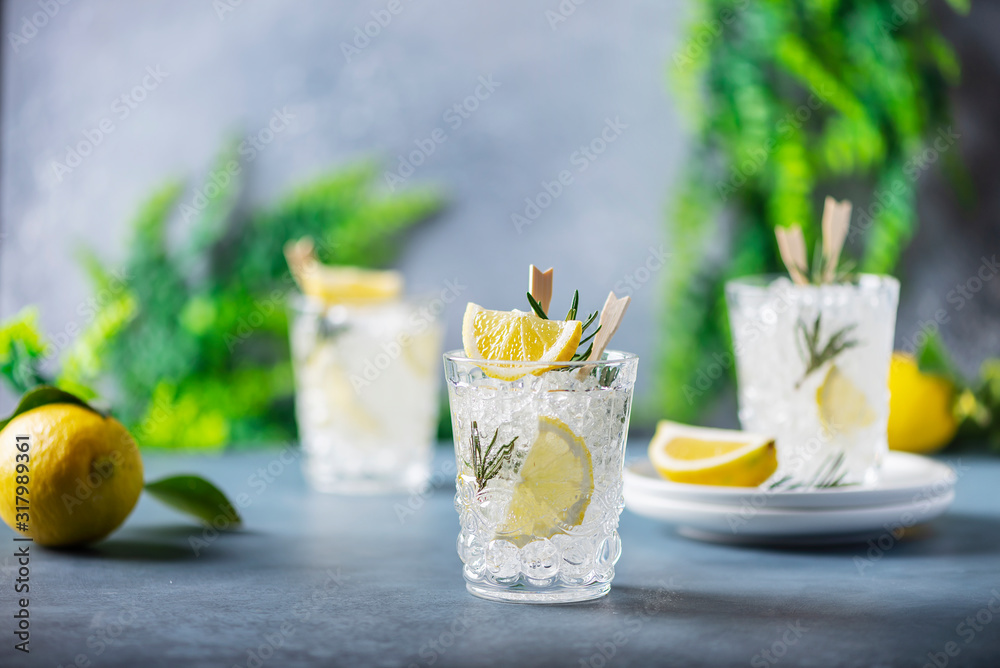 lemon soda cocktail with rosemary lemon soda cocktail with rosemary
