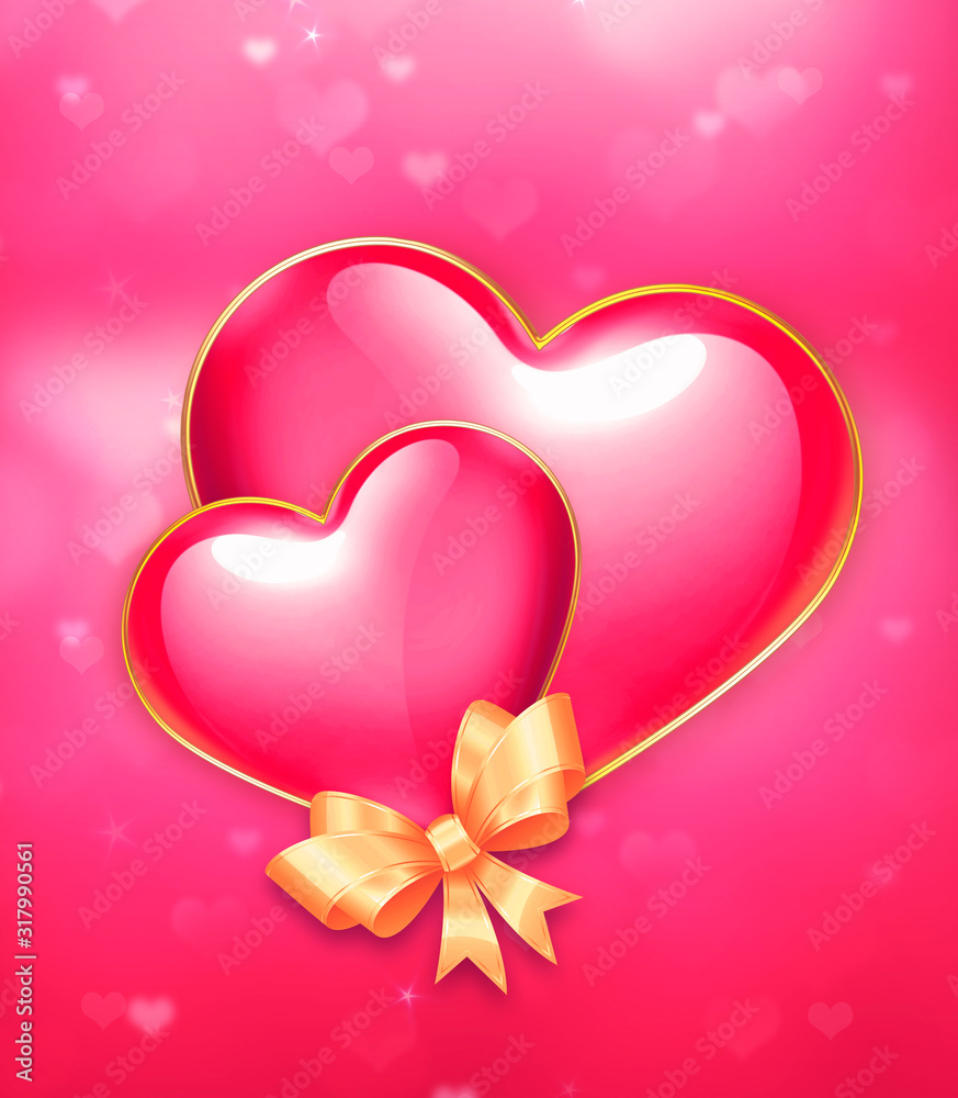 Valentines day  background with lovely hearts