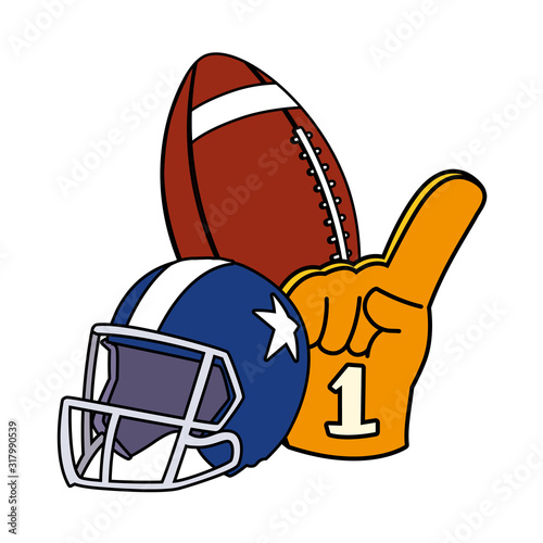 set of icons american football on white background