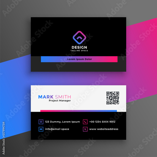 vibrant clean business card modern template design