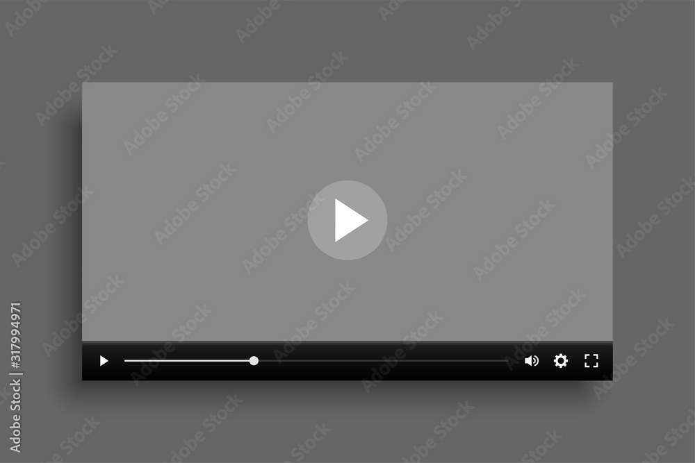 video multimedia player mockup template design for web Stock Vector