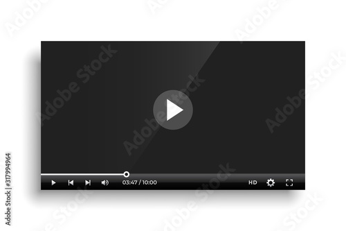 shiny black video player bar template design