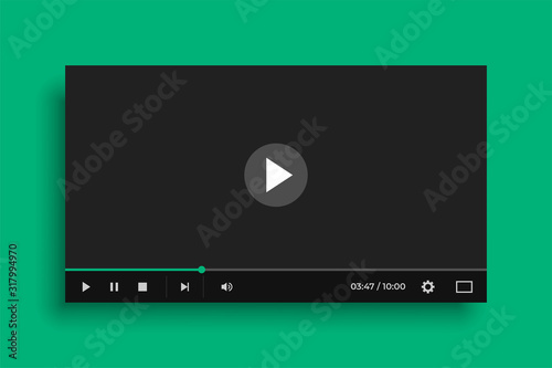 video media player in flat black style
