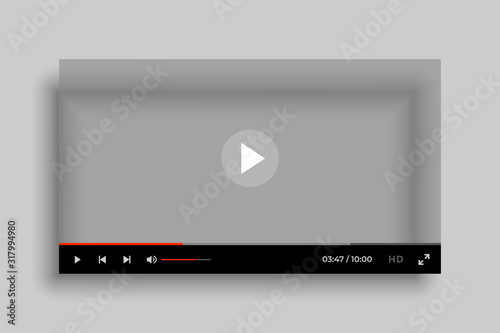 video media player interface mockup template design