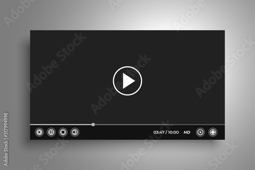 web video media player interface template design