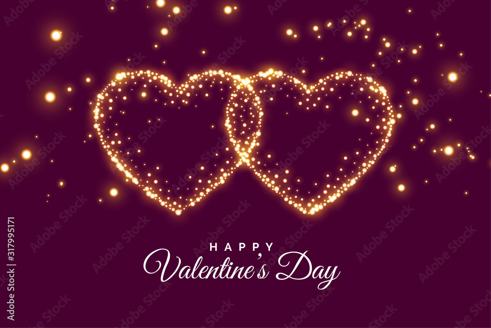two connected sparkle hearts valentines day background two connected sparkle hearts valentines day background