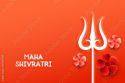 maha shivratri festival beautiful greeting with trishul