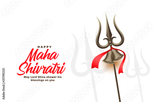 happy maha shivratri festival greeting with trishul photo