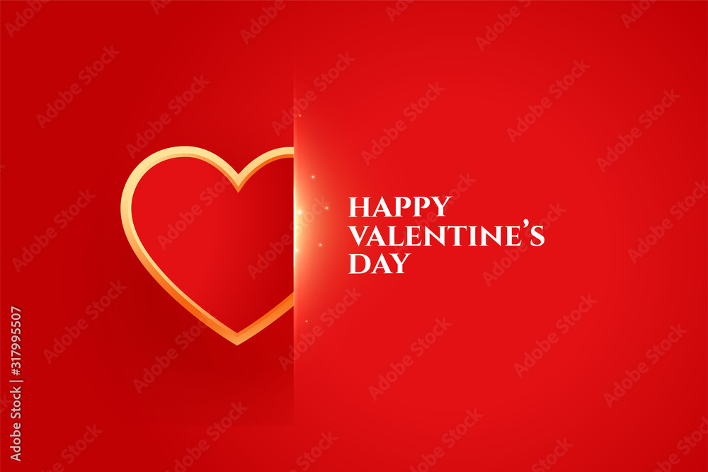 happy valentines day elegant design with golden heart happy valentines day elegant design with golden heart