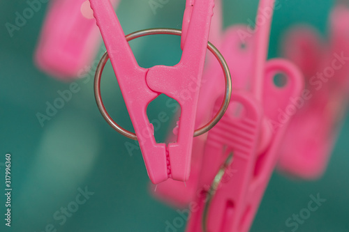 Clip, pink clothespin In sets, for small pieces of cloth