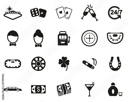 Las Vegas City & Culture Icons Black & White Set Big