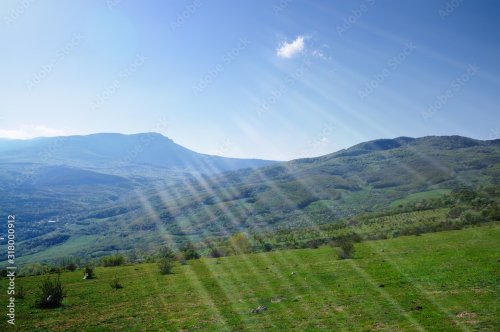 Fototapeta premium View of cliffs from the top of mountain