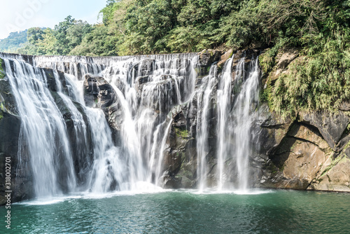 Shihfen Waterfall  Fifteen meters tall and 30 meters wide  It is the largest curtain-type waterfall in Taiwan