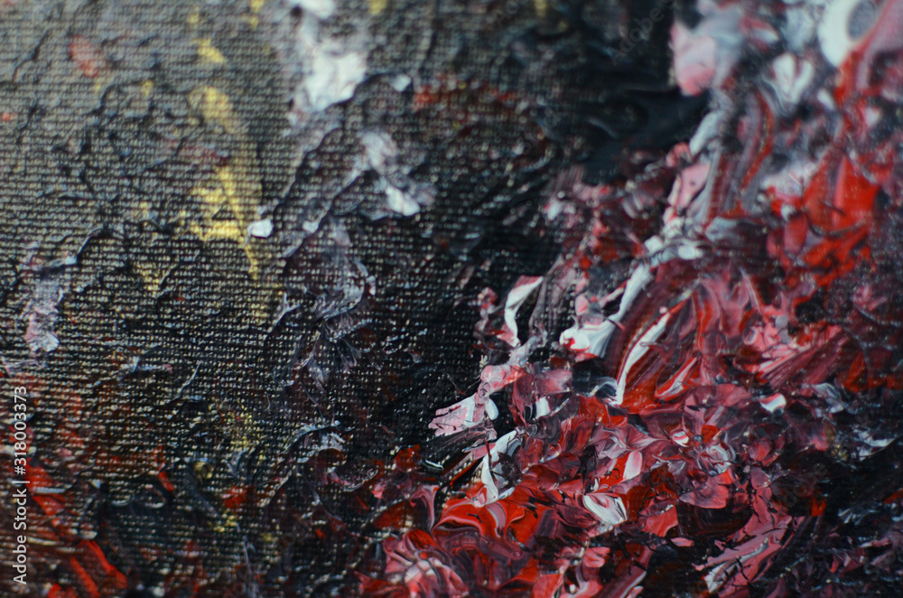 Black gold red textured acrylic painting Black gold red textured acrylic painting