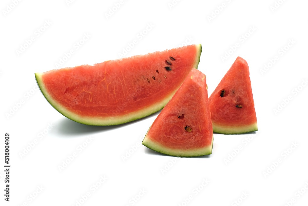 Watermelon slices on white background Watermelon slices on white background