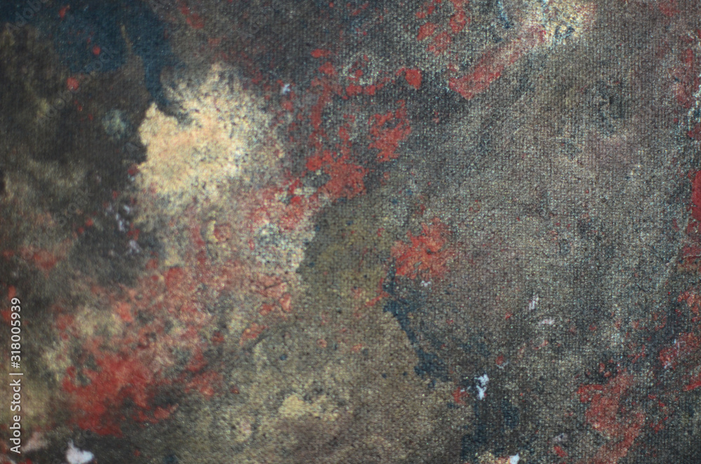 red and gold organic texture painting