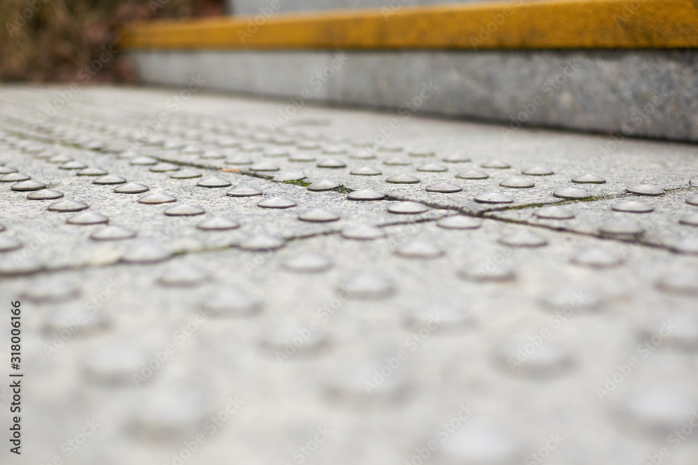 Obraz premium Coated steps for orienting blind people.