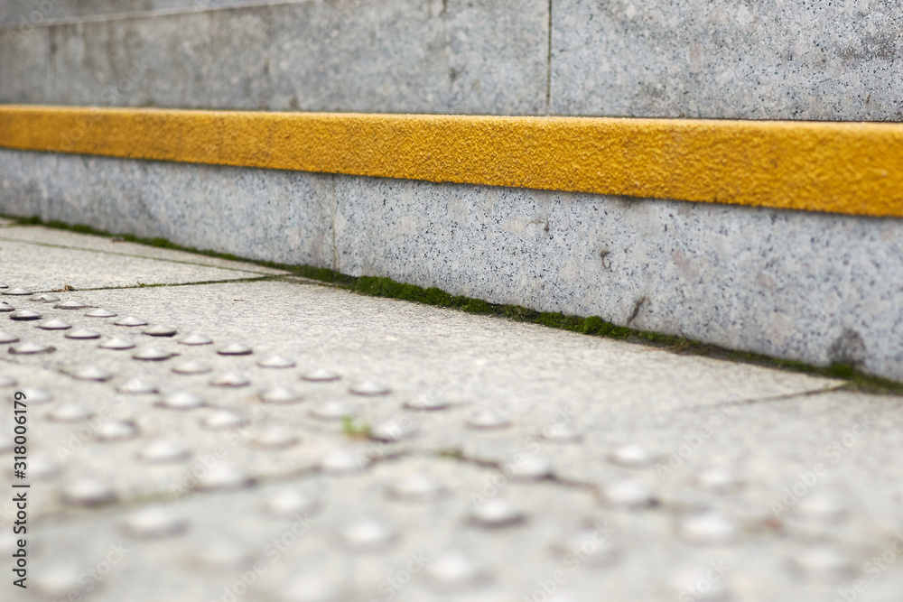 Fototapeta premium Coated steps for orienting blind people.