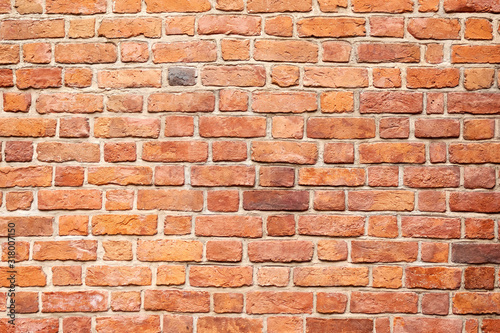 Yellow brick brick wall. Can be used as background.