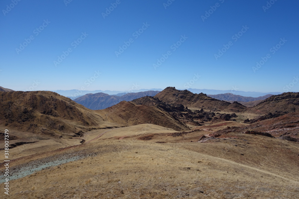 Panoramic view, mountain chain in salta, argentina