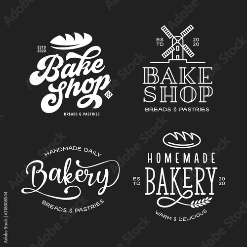 Bakery emblems set. Vector vintage illustration.