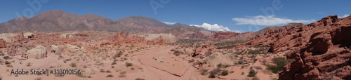 Singular scenery of 'los colorados', also called 'quebrada de las conchas', or shells ravine. cafayate, argentina