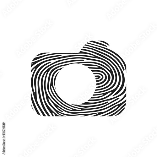 Fingerprint photo icon camera Isolated thumbprint and fingerprint photo icon line style. Camera Premium quality vector symbol drawing concept for your logo web mobile app UI design.