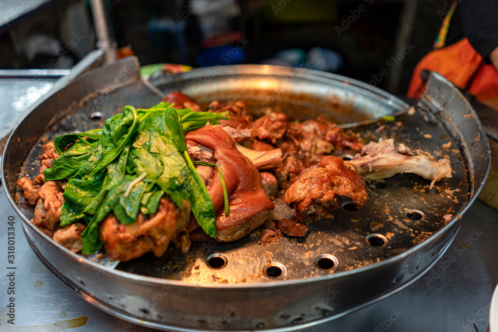 Picture of Braised Pork Leg for Put in Rice pork leg, Thai  food