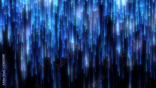 Particles rain. Elegant blue festive background. Luxury award backdrop.