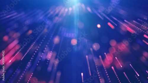 Flow of digital information. Global connection concept. Technology futuristic background. Big data visualization.
