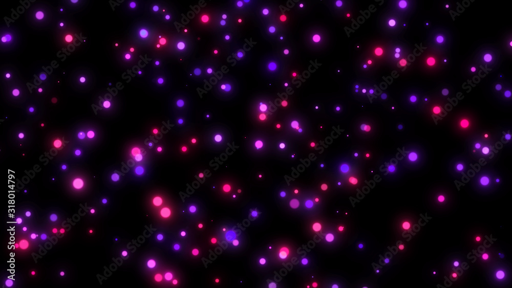 Bright violet bokeh lights abstract background. Flying purple particles or dust. Vivid lightning. Merry christmas design. Blurred light dots. Can use as cover, banner, postcard, flyer. Bright violet bokeh lights abstract background. Flying purple particles or dust. Vivid lightning. Merry christmas design. Blurred light dots. Can use as cover, banner, postcard, flyer.