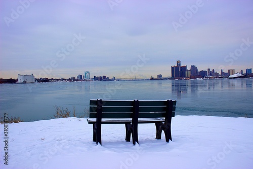 Winter Bench in the Detroit Snow