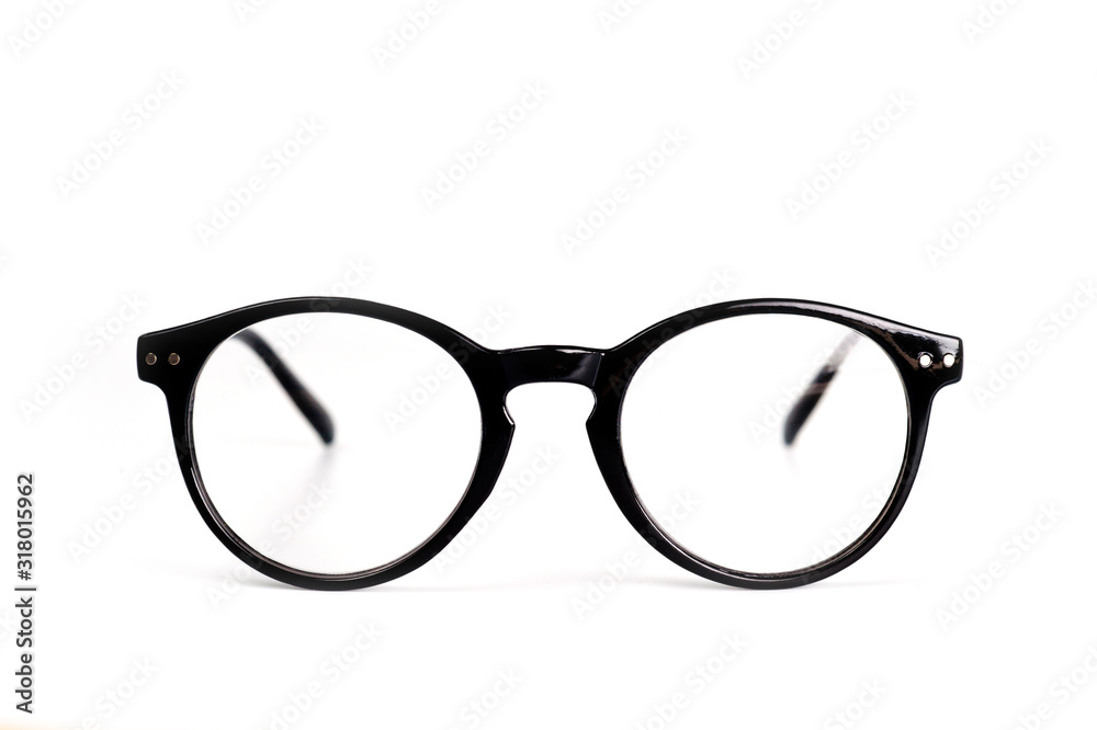 Glasses with diopters and a dark rounded frame, universal for men and women Glasses with diopters and a dark rounded frame, universal for men and women