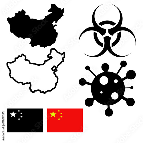 Vector illustration Corona virus from Wuhan, China
